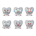 White love gummy candy cartoon character with sad expression