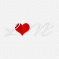 White Love Lettering background with a red heart