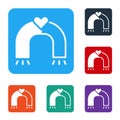 White Love magnet icon isolated on white background. Set icons in color square buttons. Vector Royalty Free Stock Photo