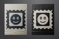 White LSD acid mark icon isolated on crumpled paper background. Acid narcotic. Postmark. Postage stamp. Health danger