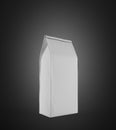 White lunch paper bag standing on black surface