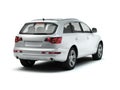 White luxory SUV back view