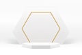 White luxury 3d podium elegant pedestal mock up for cosmetic product show presentation vector