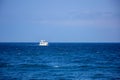 White luxury yacht sails on the sea Royalty Free Stock Photo