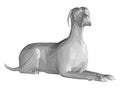 White lying dog model isolated on white background. 3D. Vector illustration