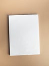 White magazine cover mockup on beige background