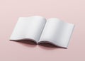 White magazine template on pink background - 3D illustration Royalty Free Stock Photo