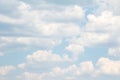 White magnificent cumulus clouds on a blue sky,