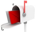 White mail box with special red letter.