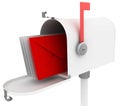 White mail box with special red letter. Royalty Free Stock Photo