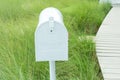 White mailbox with raindrops Royalty Free Stock Photo