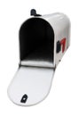 White mailbox w/open door Royalty Free Stock Photo