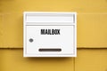 White Mailbox on the wall Royalty Free Stock Photo