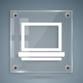 White Makeup powder with mirror icon isolated on grey background. Square glass panels. Vector Royalty Free Stock Photo