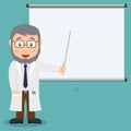 White Male Doctor with Pointing Stick Royalty Free Stock Photo