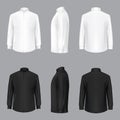 White male shirt with long sleeves and buttons