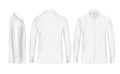 White male shirt with long sleeves and buttons