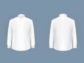 White male shirt with long sleeves and buttons