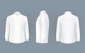 White male shirt with long sleeves and buttons