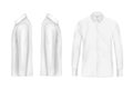 White male shirt with long sleeves and buttons