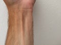 White male wrist and veins