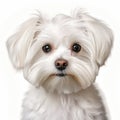 White Maltese Dog: A Delicate Portrait In Digital Art