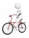 White man bicycle go left Royalty Free Stock Photo