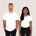 white man black woman date vector flat isolated illustration Royalty Free Stock Photo