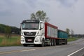 White MAN Grain Transport Truck on the Road