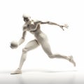 Dynamic 3d Male Athlete In Motion On White Background