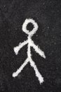 White man standing pictogramme painted on the street Royalty Free Stock Photo