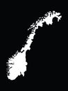 White Map of Norway on black background Royalty Free Stock Photo