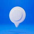 White map pointer pin Symbol in 3D rendering isolated on blue background Royalty Free Stock Photo