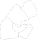White map of the Republic of Djibouti Royalty Free Stock Photo