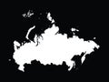 White Map of Russia on black background Royalty Free Stock Photo