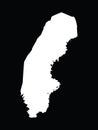 White Map of Sweden on black background Royalty Free Stock Photo