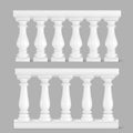 White marble balustrade, handrail for balcony Royalty Free Stock Photo
