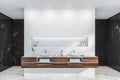 White and marble bathroom interior, double sink Royalty Free Stock Photo