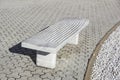 White marble bench at outdoor square . Royalty Free Stock Photo