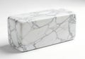 This is a white marble block with gray veins on a plain background for decoration Royalty Free Stock Photo