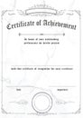 White marble certificate of achievement paper template with retro border