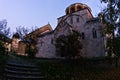 White marble church from 12. century at Studenica monastery Royalty Free Stock Photo