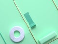 White marble circle gold square frame flat lay soft green pastel scene abstract geometric shape gold white marble 3d rendering cir