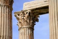 White marble column head detail of Zeus temple Royalty Free Stock Photo