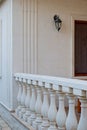 White marble columns in a row, parapet Royalty Free Stock Photo