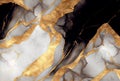 White marble with gold and black obsidian abstract background