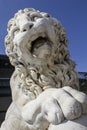 White marble lion sculpture Royalty Free Stock Photo