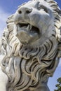 White marble lion sculpture Royalty Free Stock Photo