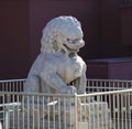 White marble lion