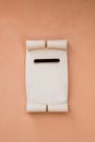 White marble mail box on a pink painted wall Royalty Free Stock Photo